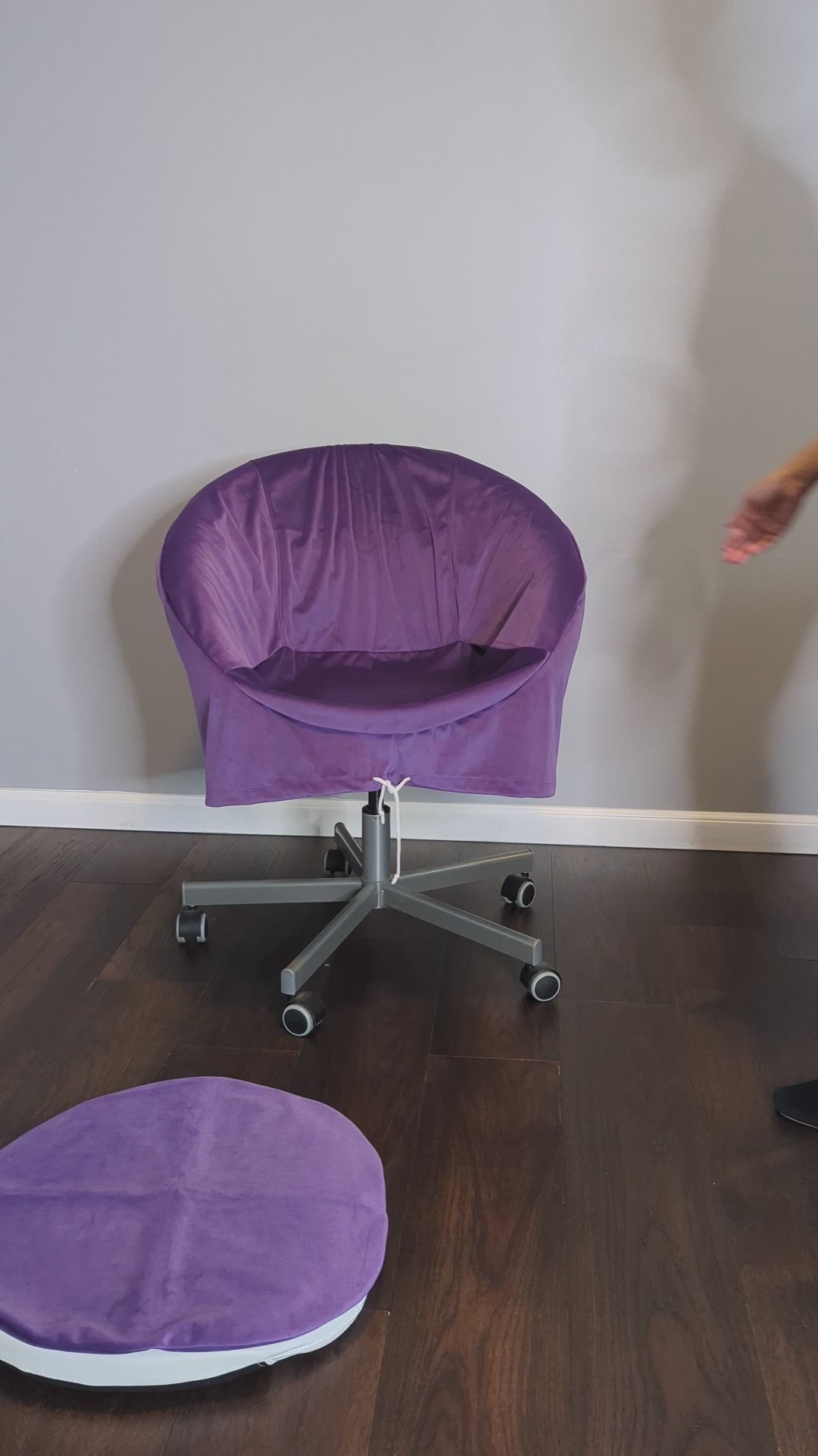 Housse en velours violet, compatible avec IKEA SKRUVSTA